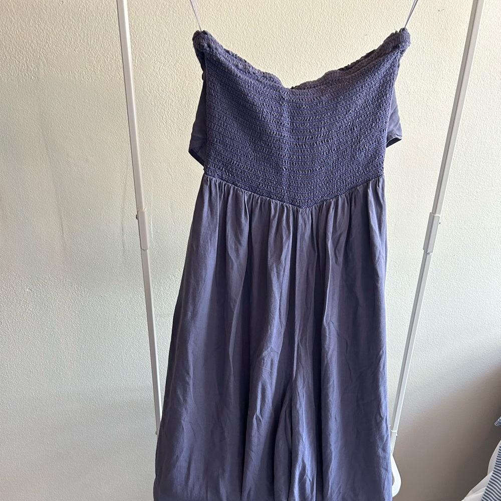 Ella blue front toe romper